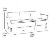 SALEMO 3 seater sofa - grafit