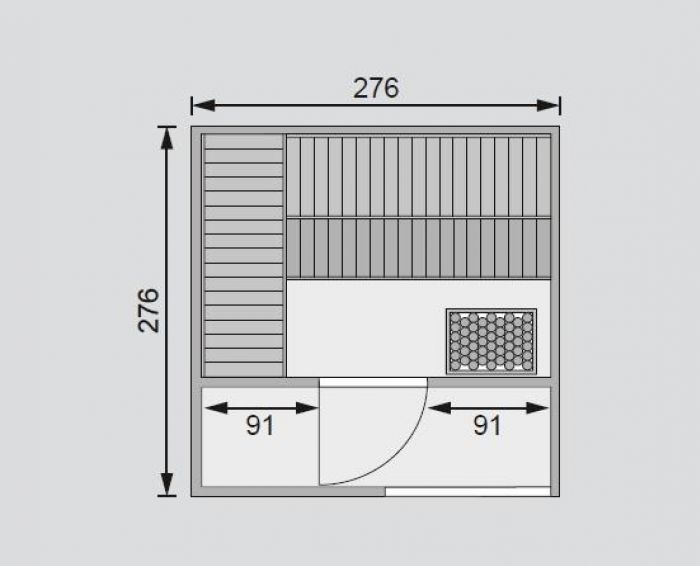 Finská sauna Cuben (81132) tmavě šedá s předsíní