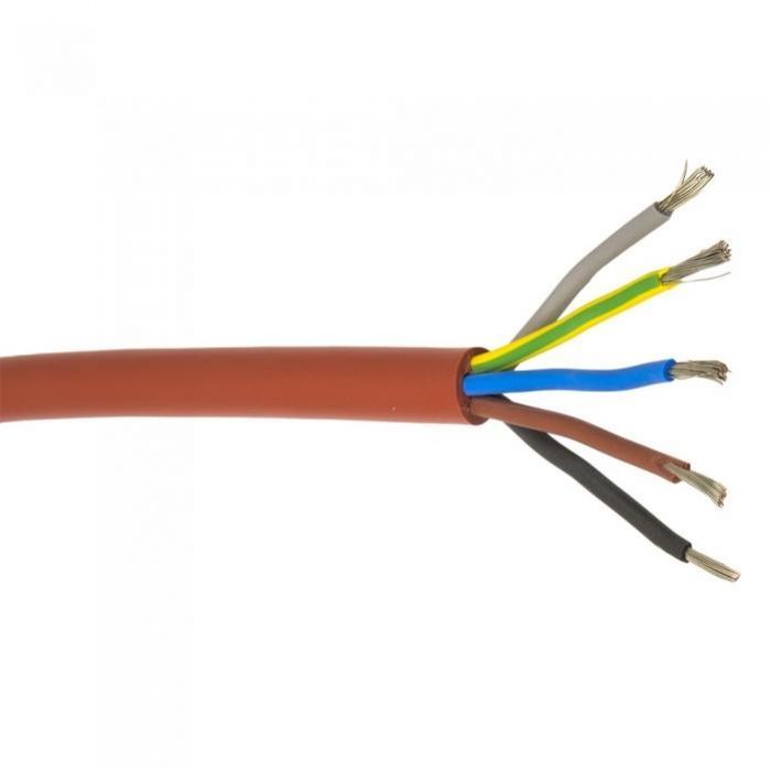 Silikonový kabel SIHF 5 x 1,5 mm / 3 m