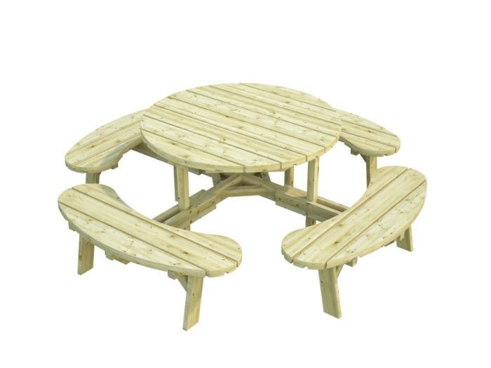 Dřevěný zahradní párty stůl s lavicemi PALMAKO OSCAR - zelená impregnace 222x222 cm tl. 44 mm